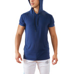 Terra Luxe Cotton Hooded Tee // Blue (XL)