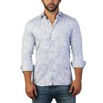 Fibonacci Triangle Button Up Shirt // White + Light Blue (3XL)