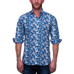 Fibonacci Hello Button Up Shirt // Blue (XL)