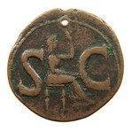 Augustus Caesar Bronze Coin // Holed in Antiquity