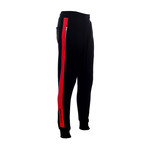 Striped Track Pants // Black + Red (S)