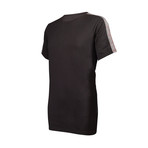 Check Stripe T-Shirt // Black (L)