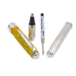 Energizing Yellow // Genuine Leather & Sterling Silver Rollerball (Black Ink)