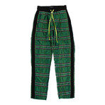 Men's Plaid Straight Leg Track Pants // Green (XL)