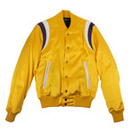 Men's Varsity Baseball Bomber Jacket // Yellow (XS)