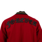 Men's 'Forever' Stitched Bomber Jacket // Red (XS)