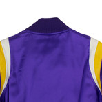 Men's Varsity Baseball Bomber Jacket // Purple (L)