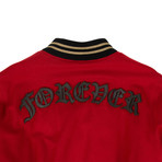 Men's 'Forever' Stitched Bomber Jacket // Red (2XL)