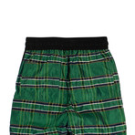 Men's Plaid Straight Leg Track Pants // Green (XS)