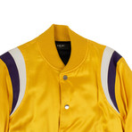 Men's Varsity Baseball Bomber Jacket // Yellow (L)