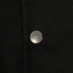 Men's Faux Fur Hood Long Parka Coat // Black (M)