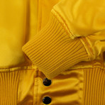 Men's Varsity Baseball Bomber Jacket // Yellow (M)