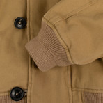 Men's Faux Fur Hood Bomber Jacket // Brown (XS)