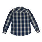 Men's Western Plaid Button Down Shirt // Blue (2XL)