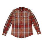 Men's Western Plaid Button Down Shirt // Orange (XS)