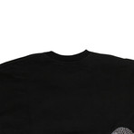 Men's 'Glitter Snake' Loose Fit Sweatshirt // Black (S)