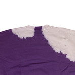 Men's Bleached Oversized Crew-Neck Sweatshirt // Purple (XS)