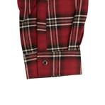 Men's Laced Plaid Button Down Shirt // Red (XS)