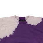 Men's Bleached Oversized Crew-Neck Sweatshirt // Purple (M)