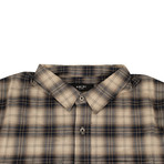 Men's Laced Plaid Button Down Shirt // White + Blue (XS)