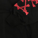 Men's 'Sunset' Bones Foil Hoodie Sweatshirt // Black (L)