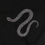 Men's 'Glitter Snake' Loose Fit Sweatshirt // Black (L)