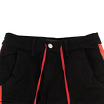 Men's Striped Stack Track Cargo Pants // Black (28WX32L)