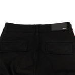 Men's Striped Stack Track Cargo Pants // Black (29WX33L)