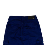 Men's Striped Stack Track Cargo Pants // Blue (30WX33L)