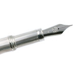 Fine Lines Sterling Silver Fountain Pen // Black Ink (Medium Nib)
