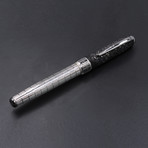Starry Black // Genuine Leather + Sterling Silver Fountain Pen // Black Ink (Medium Nib)