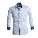 Reversible Cuff Button Down Shirt // White Paisley (2XL)