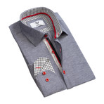 Solid Reversible Cuff Button Down Shirt // Gray (L)