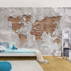 Shabby Concrete Brick Worldmap