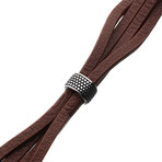 Wrap Around Style Leather Station Bracelet (Blue)