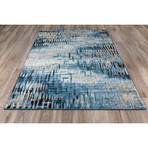 Placid // Abstract Stripes Area Rug // Blue (3'L x 5'W)
