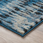Placid // Abstract Stripes Area Rug // Blue (3'L x 5'W)
