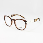 Prada // Women's PR16TV Optical Frames // Striped Dark Brown
