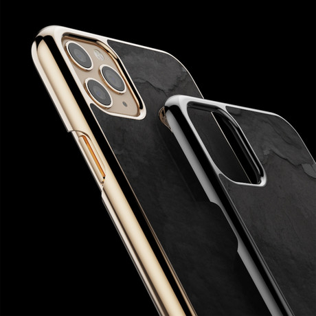 iPhone Real Slate Case // Black Impact // Gold Housing (iPhone 11 Pro)