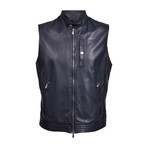 Leather Vest // Dark Navy (M)