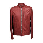 Leather Biker Jacket // Red (XS)