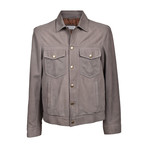 Suede Western Style Jacket // Gray (M)