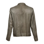 Leather Biker Jacket // Olive (XS)
