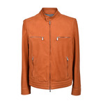 Suede Biker Jacket // Orange (M)