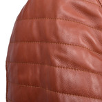 Leather Biker Jacket // Chocolate Brown (XS)