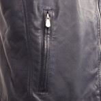 Leather Vest // Dark Navy (XS)