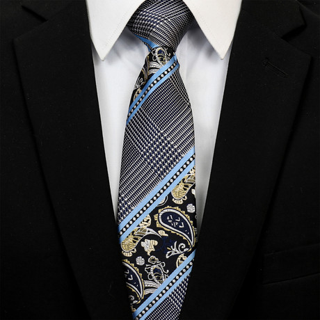 Silk Neck Tie + Gift Box // Turquoise Blue Floral