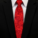 Silk Neck Tie + Gift Box // Red Paisley