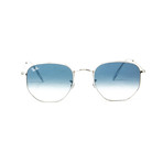 Ray Ban // Men's Square Sunglasses // Silver + Blue
