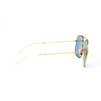 Modified Aviator Sunglasses // Gold + Blue